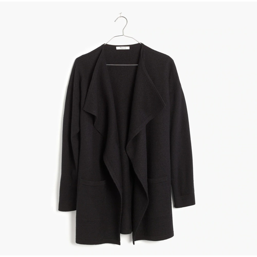 MADEWELL Womens Meridian Sweater Jacket Cardigan Wool BLACK - S/M